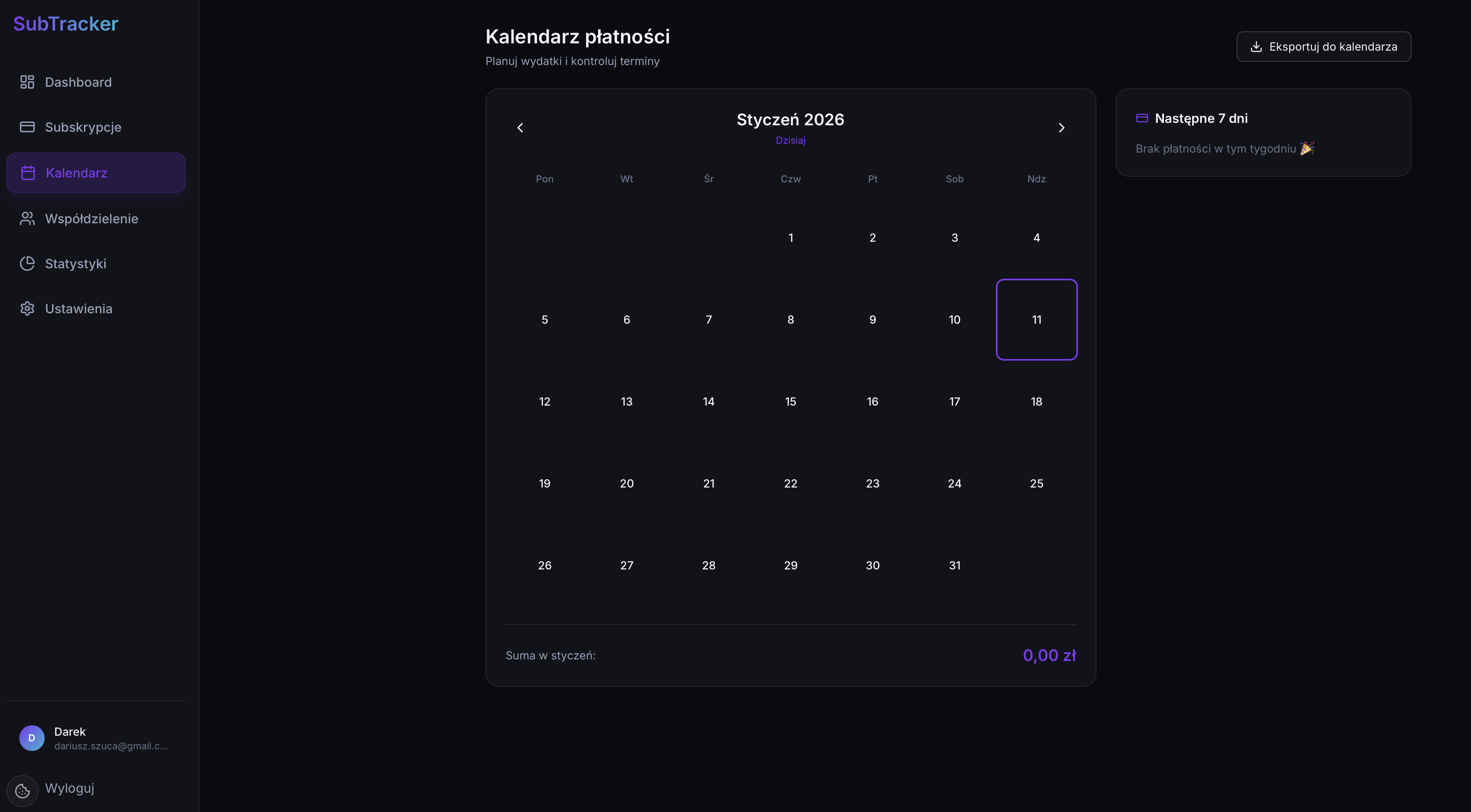 Kalendarz płatności